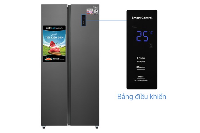 Tủ Lạnh Side By Side Casper Inverter 458 Lít RS-460PG